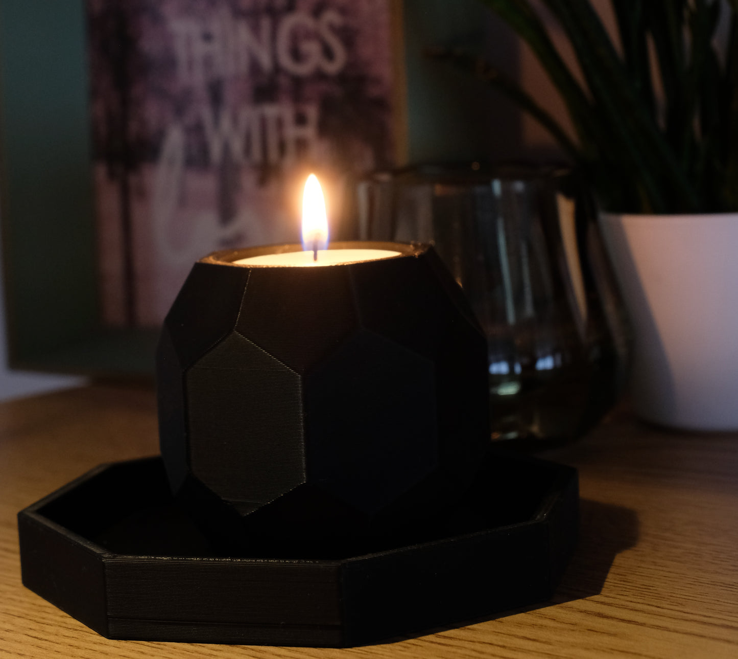 Kaarsenpotje met schaaltje